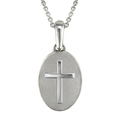 Traditional Sterling Cross Cremation Pendant